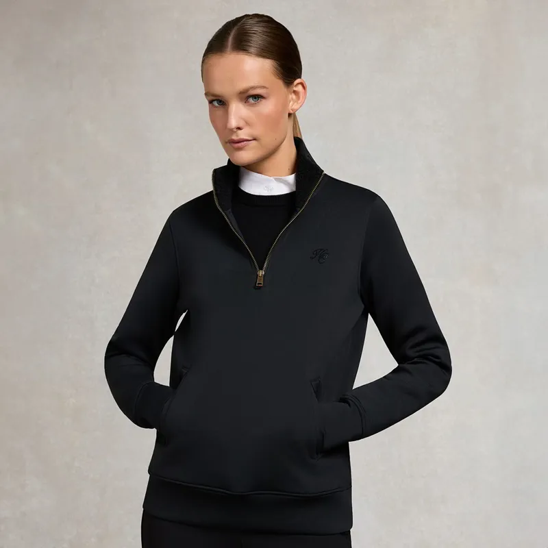 Holland Cooper Henley Training Womens Quarter Zip - Black