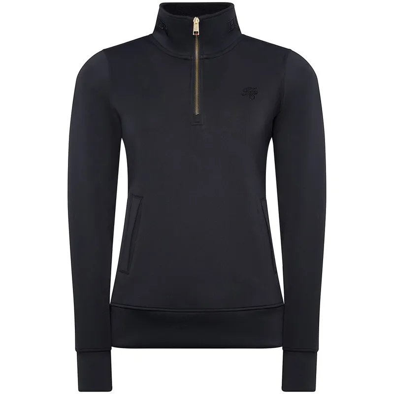 Holland Cooper Henley Training Womens Quarter Zip - Black-1