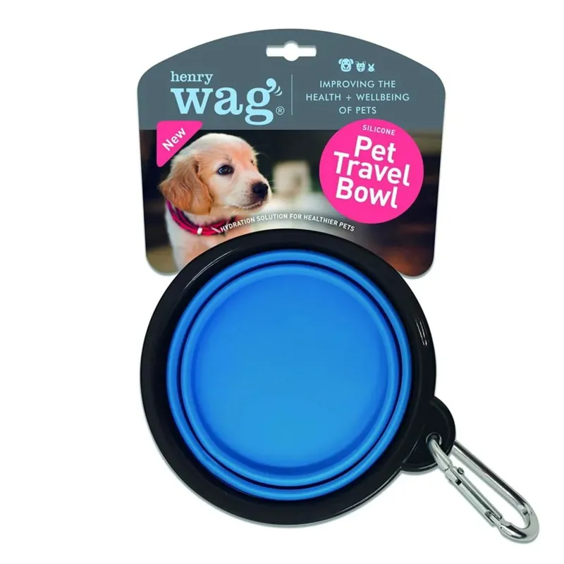 Henry Wag Pet Travel Bowl - Blue
