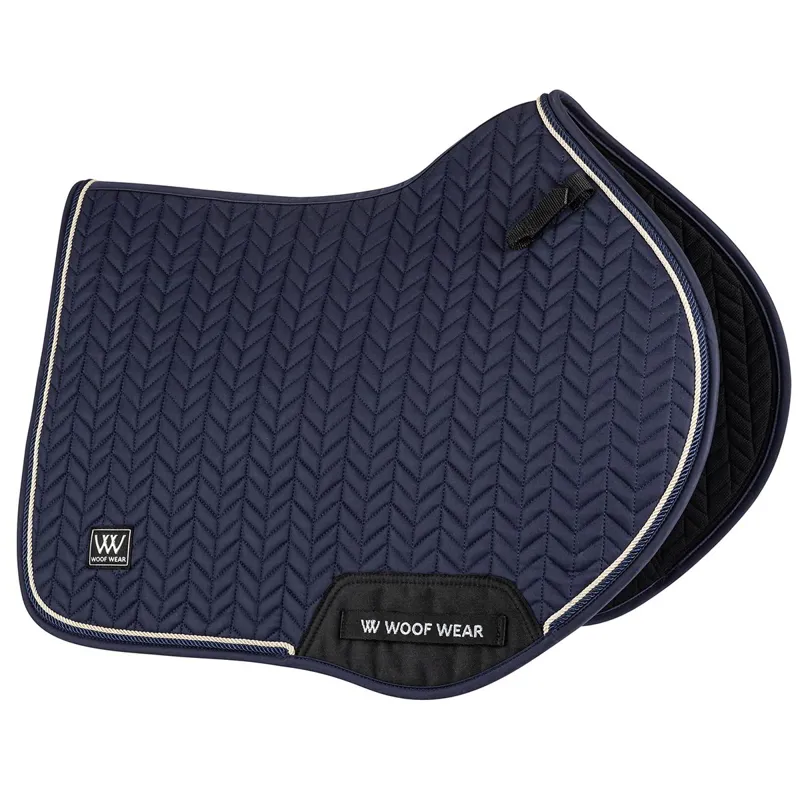 Woof Wear Herringbone Close Contact Saddle Pad - Navy