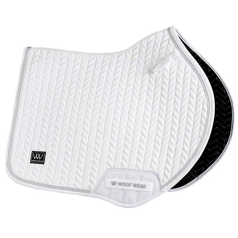Woof Wear Herringbone Close Contact Saddle Pad - White