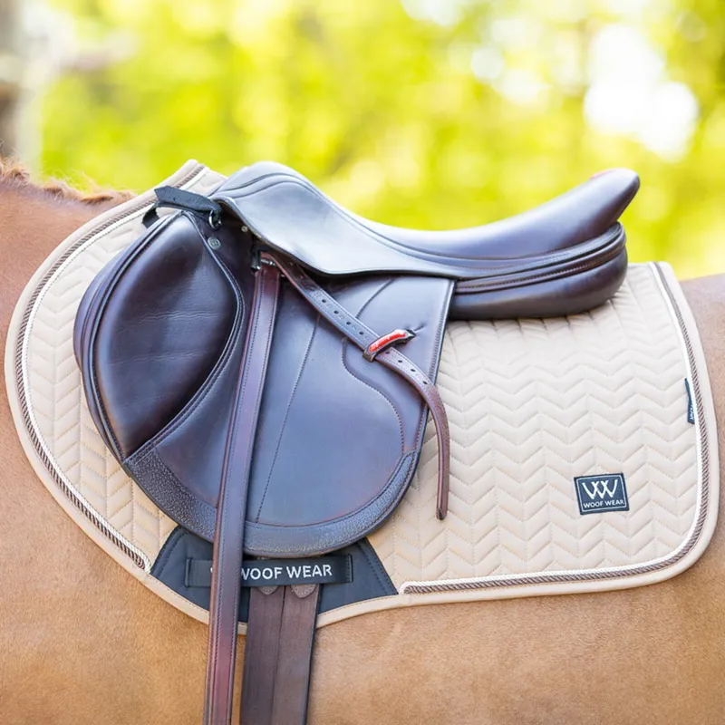 Woof Wear Herringbone Close Contact Saddle Pad - Caramel-3