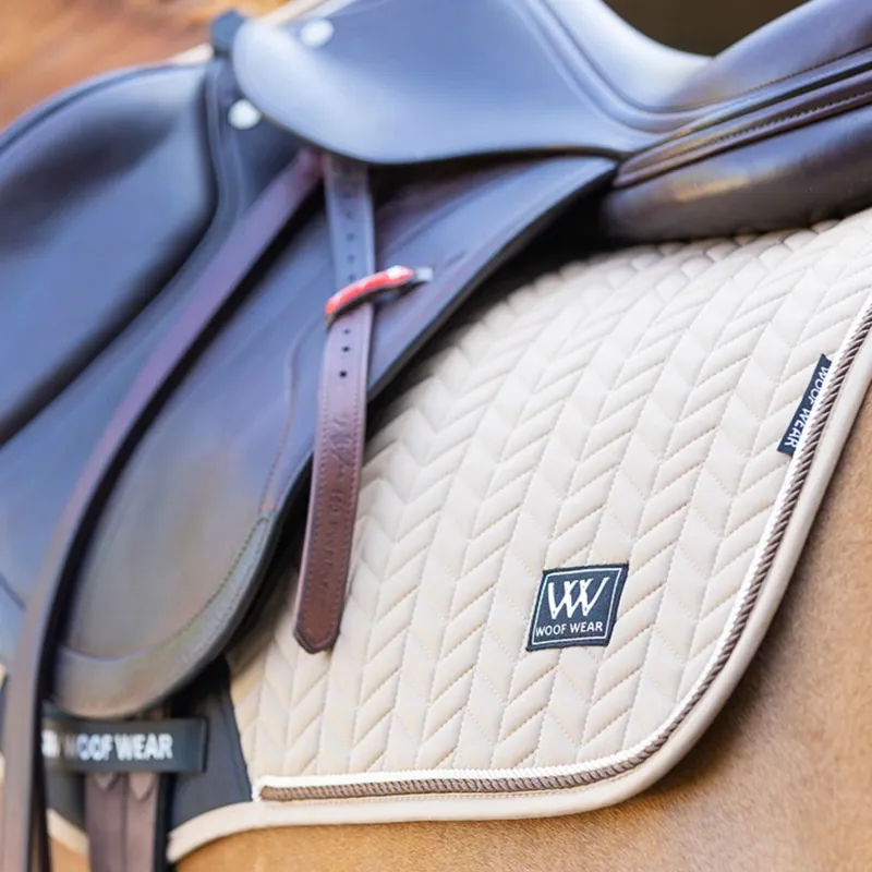 Woof Wear Herringbone Close Contact Saddle Pad - Caramel-2