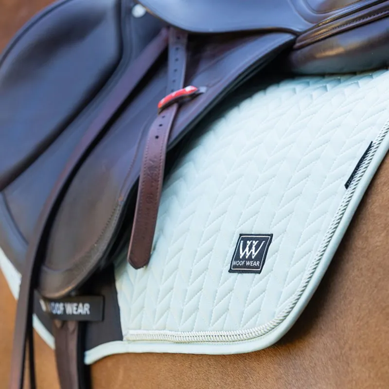 Woof Wear Herringbone Close Contact Saddle Pad - Sage-2