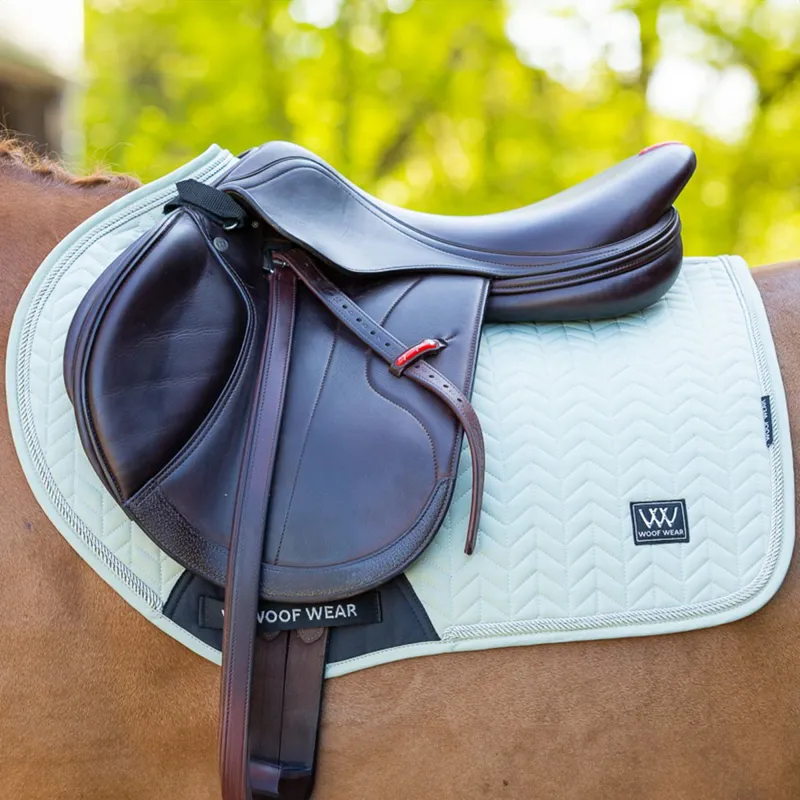 Woof Wear Herringbone Close Contact Saddle Pad - Sage-3