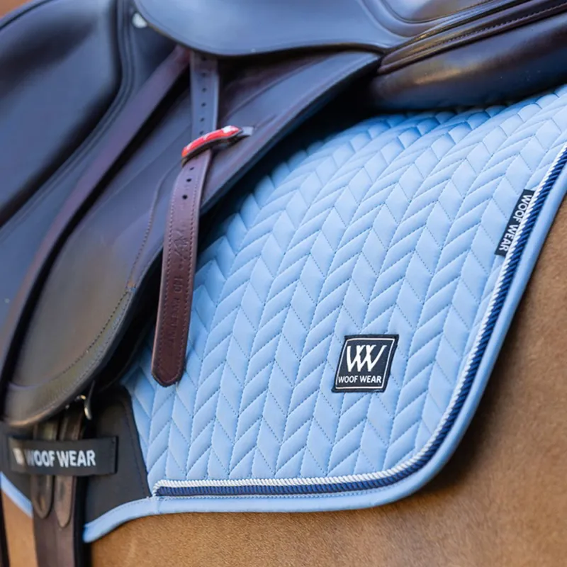 Woof Wear Herringbone Close Contact Saddle Pad - Steel-3