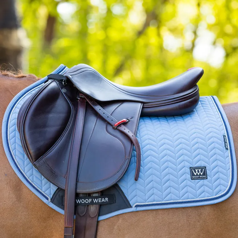 Woof Wear Herringbone Close Contact Saddle Pad - Steel-2