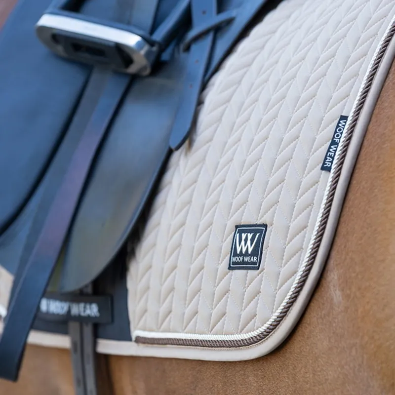 Woof Wear Herringbone Dressage Saddle Pad - Caramel-2
