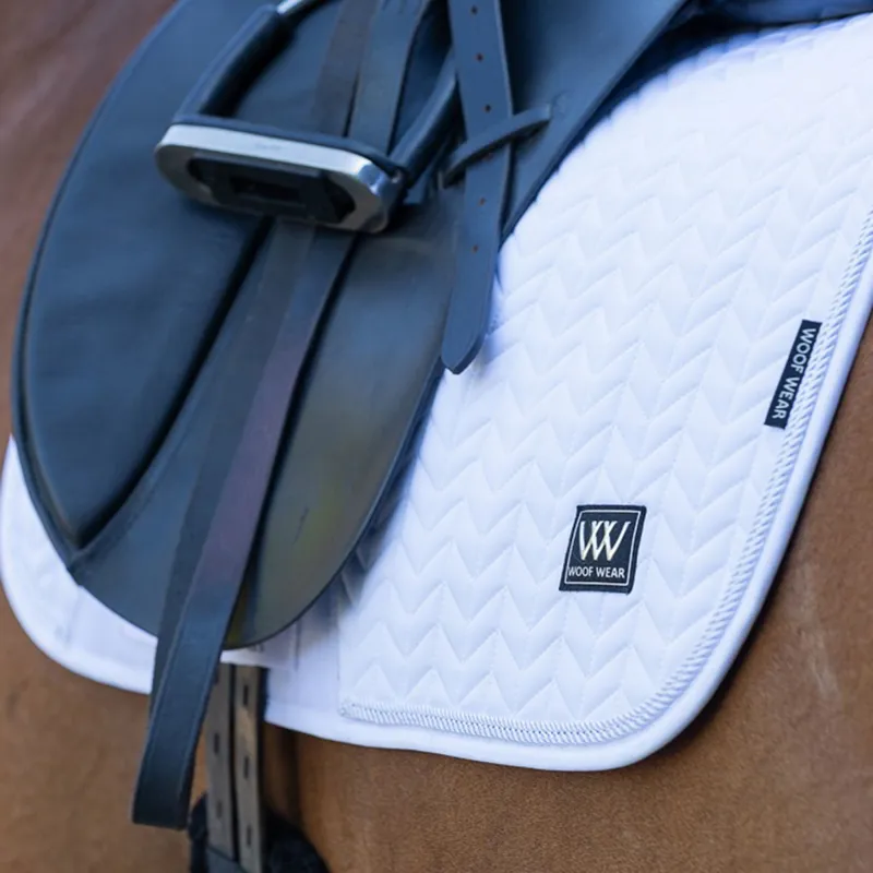 Woof Wear Herringbone Dressage Saddle Pad - White-2