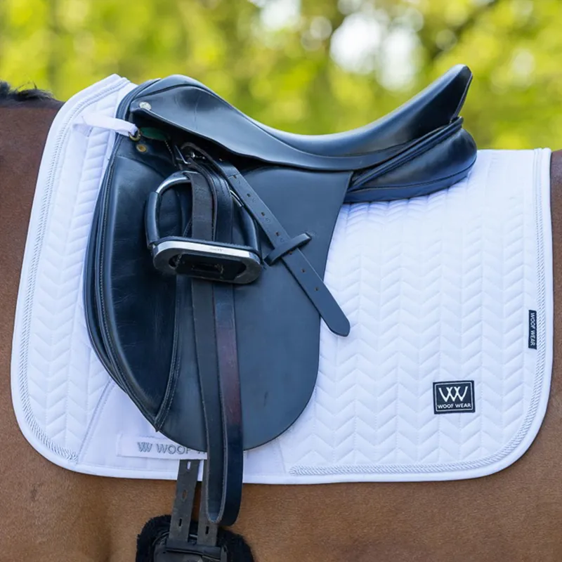 Woof Wear Herringbone Dressage Saddle Pad - White-3