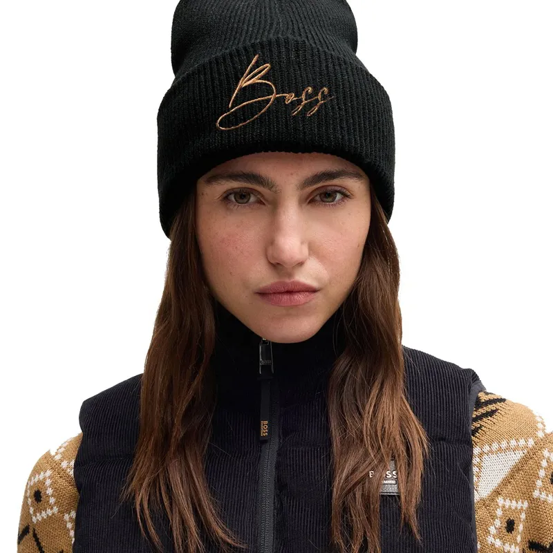 BOSS Equestrian High Cuff Beanie - Black-1