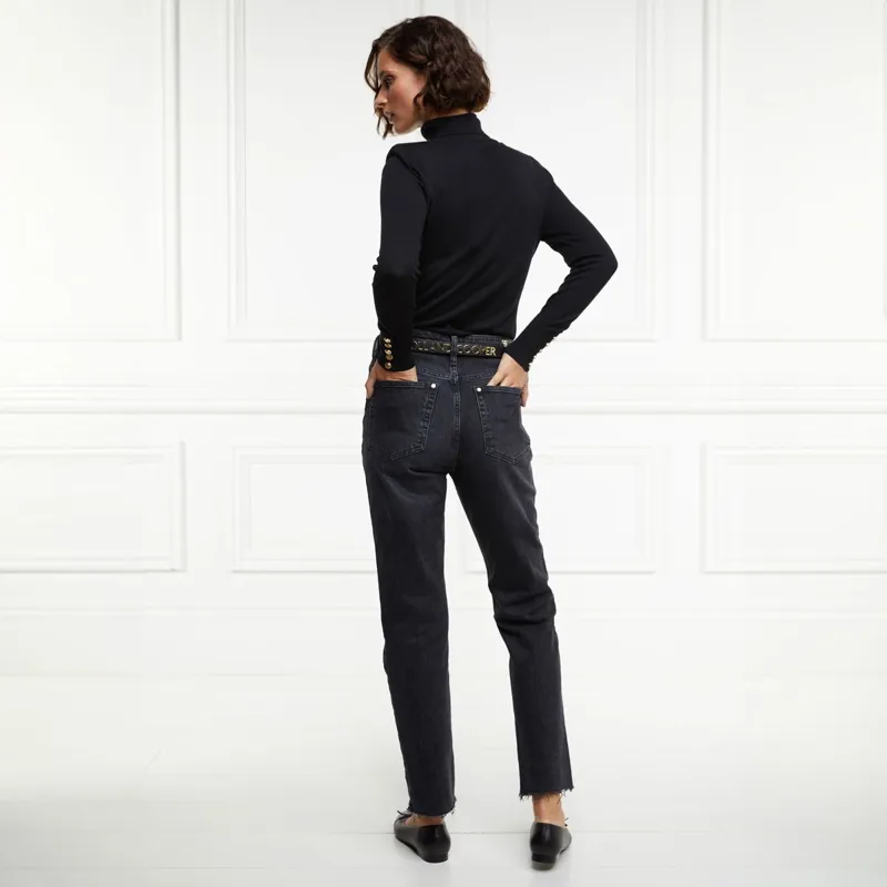Holland Cooper High Rise Women's Slim Jeans - Washed Black-5