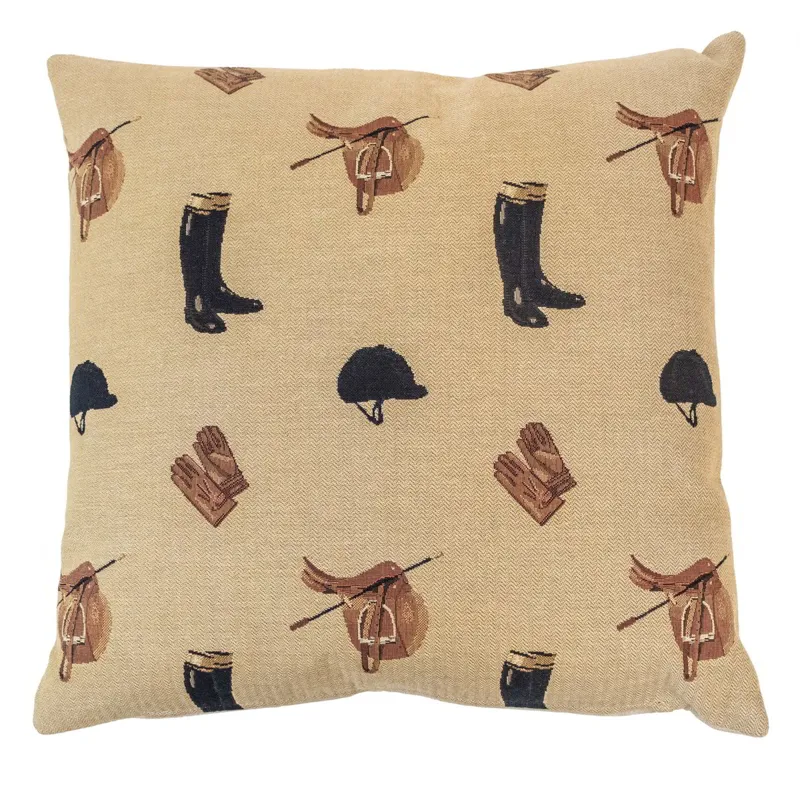 Hines of Oxford Tapestry 18x18in Pillow - Equestrian Beige