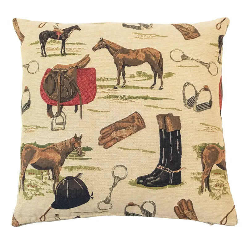 Hines of Oxford Tapestry 18x18in Pillow - Horse Riding