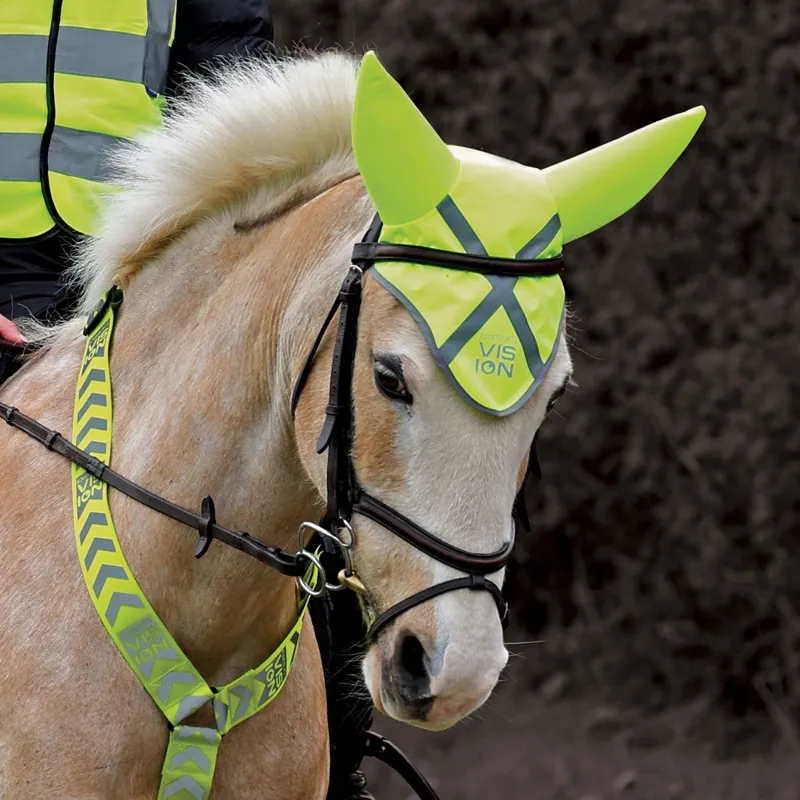 Equetech Vision Hi-Vis Acoustic Soundless Ears - Yellow-1