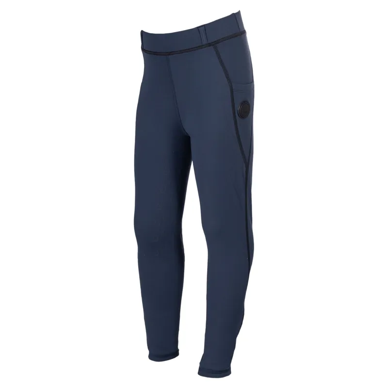 HKM Amina Full Grip Junior Girls Riding Tights - Deep Blue