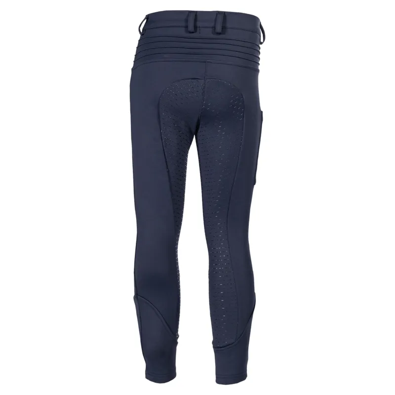 HKM Amina Full Grip Junior Girls Breeches - Deep Blue-2
