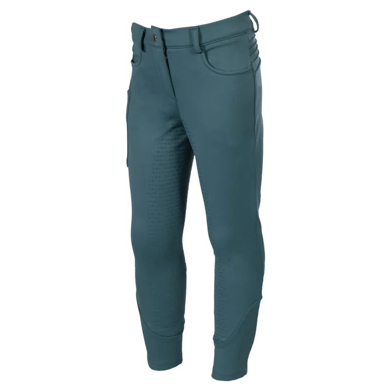 HKM Amina Full Grip Junior Girls Breeches - Petrol