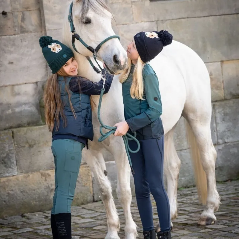 HKM Amina Full Grip Junior Girls Breeches - Petrol-4