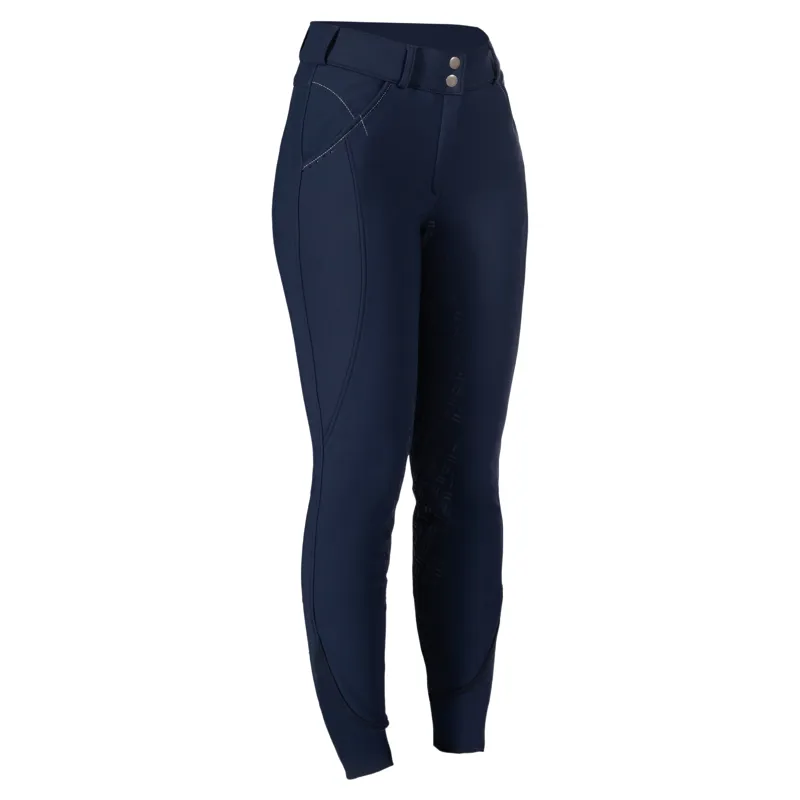 HKM Chrysti Women's Softshell Full Grip Breeches - Deep Blue-1