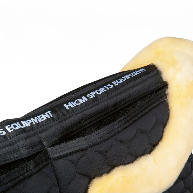 HKM Correction Lambswool All Purpose Saddle Pad - Black/Natural-2
