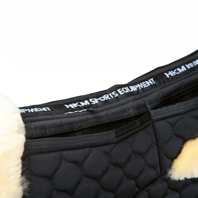 HKM Correction Lambswool All Purpose Saddle Pad - Black/Natural-1