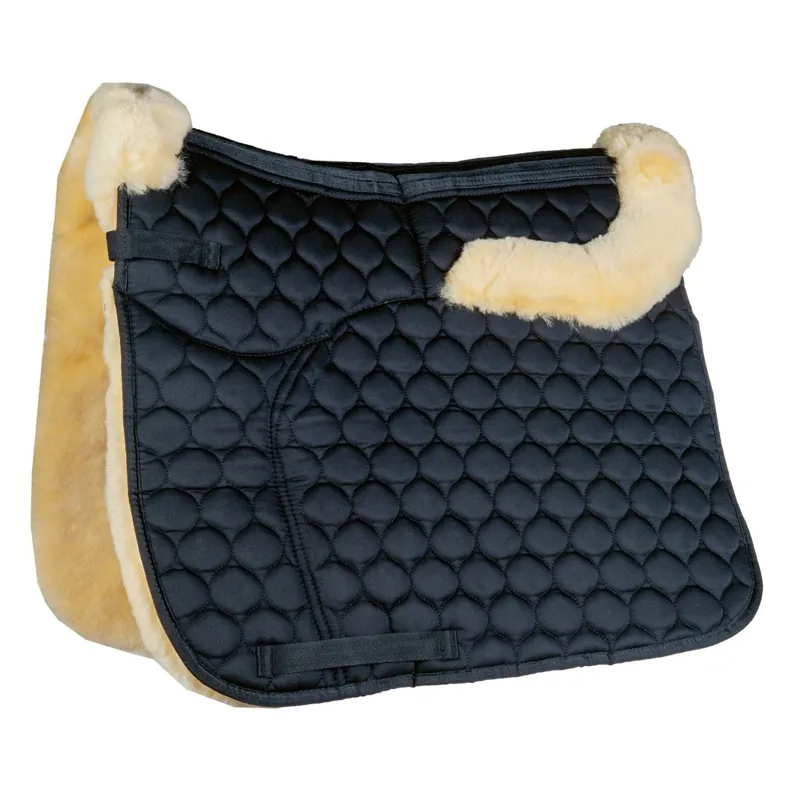 HKM Correction Lambswool All Purpose Saddle Pad - Black/Natural