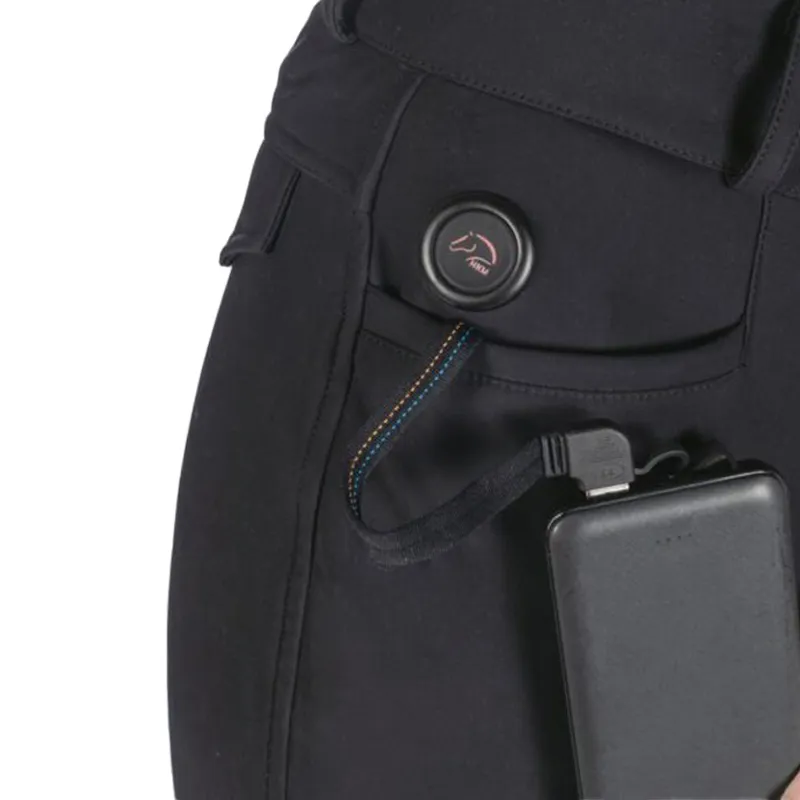 HKM Keep Warm Full Grip Womens Heated Breeches - Black-2