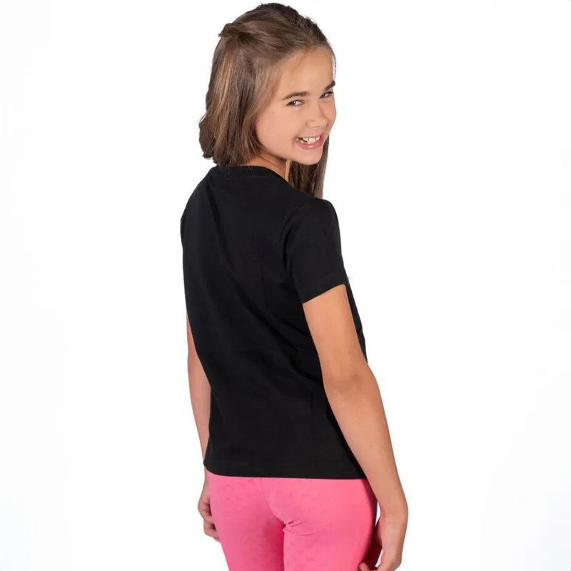 HKM Sparkle Horse Junior Girls T-Shirt - Black-5