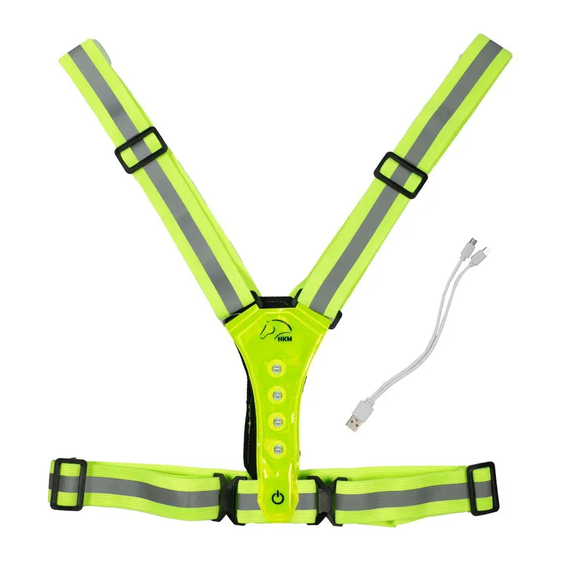 HKM Adults LED Hi-Vis Safety Vest - Neon Yellow-1