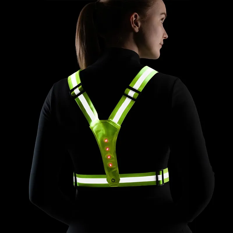 HKM Junior LED Hi-Vis Safety Vest - Neon Yellow-1