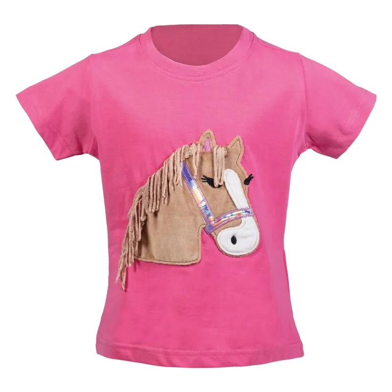 HKM Lola Junior Girls Fluffy T-Shirt - Pink