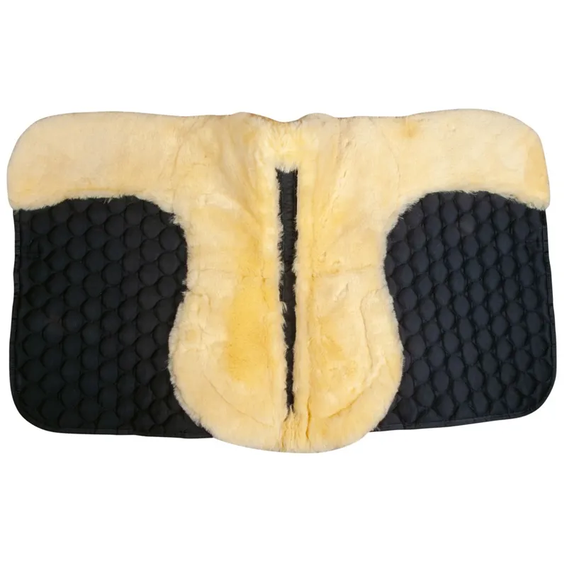 HKM Corrective Lambswool Dressage Saddle Pad - Black/Natural-2