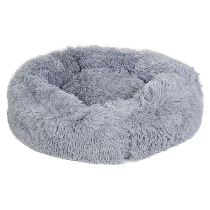 HKM Fluffy Dog Bed - Light Gray