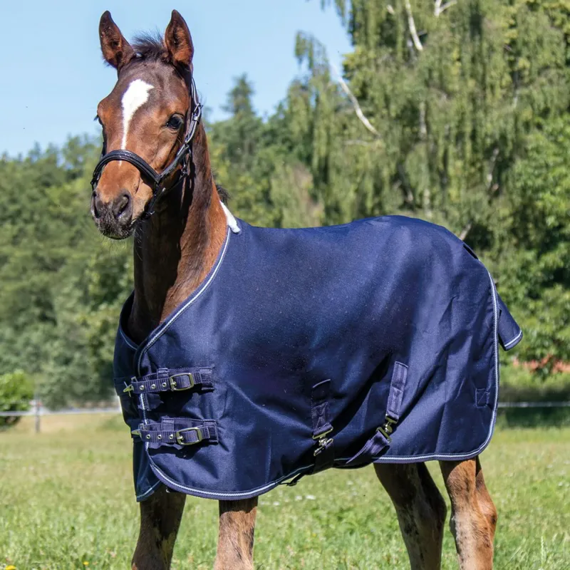 HKM Polar Fleece 600D Lightweight Foal Turnout Blanket Deep Blue