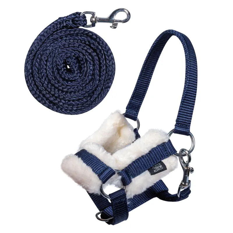 HKM Hobby Horse Halter and Lead Rope - Deep Blue