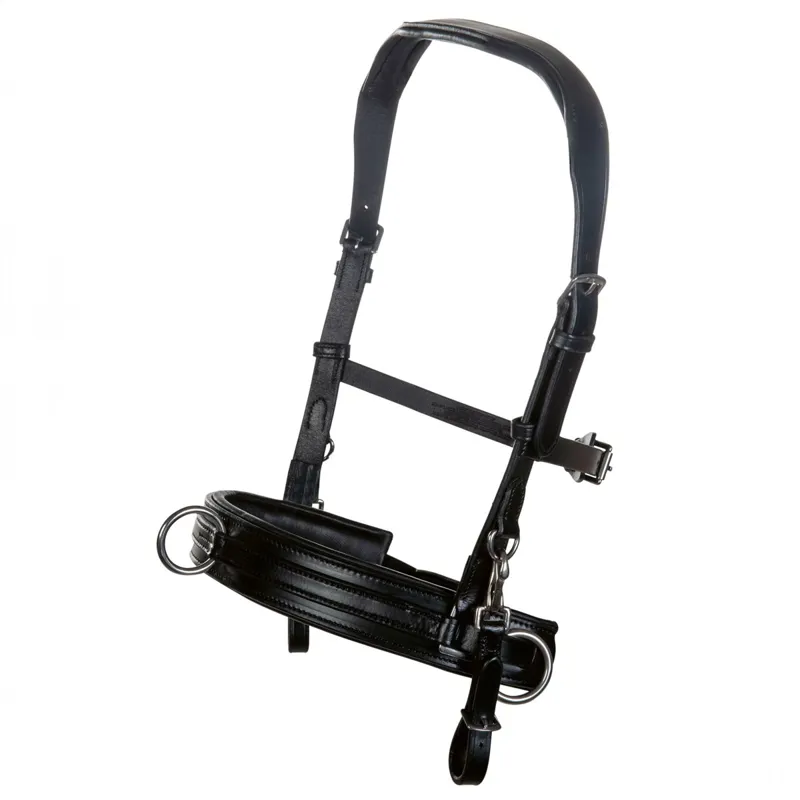 HKM Leather Lunge Cavesson - Black