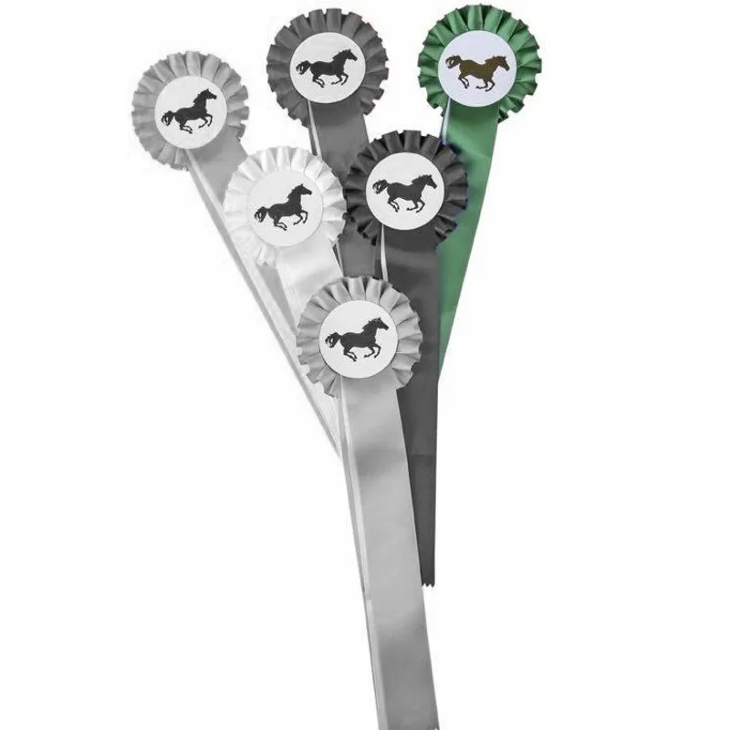HKM Single Tier Rosette-Green/White-1