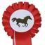 HKM Single Tier Rosette - Red/White