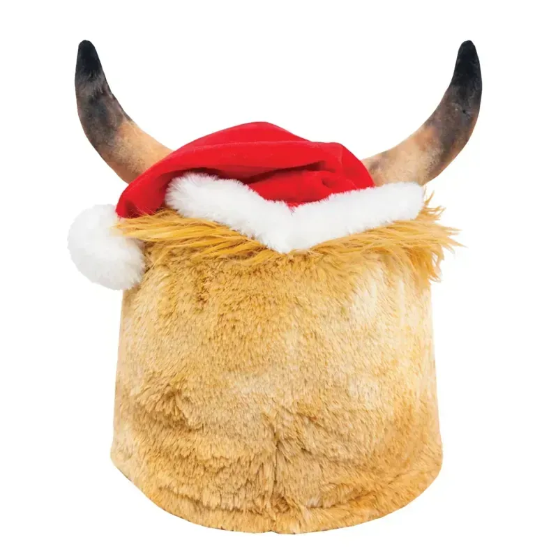 Equetech Highland Cow Christmas Helmet Cover-1