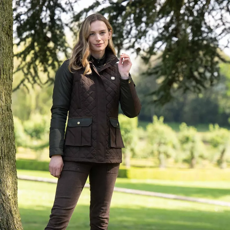 Toggi Holmes Women's Quilted Jacket - Chocolate/Dark Green-5
