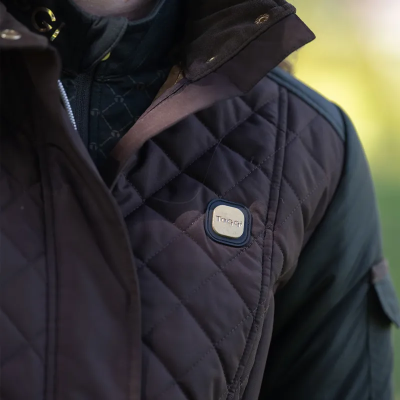 Toggi Holmes Women's Quilted Jacket - Chocolate/Dark Green-9