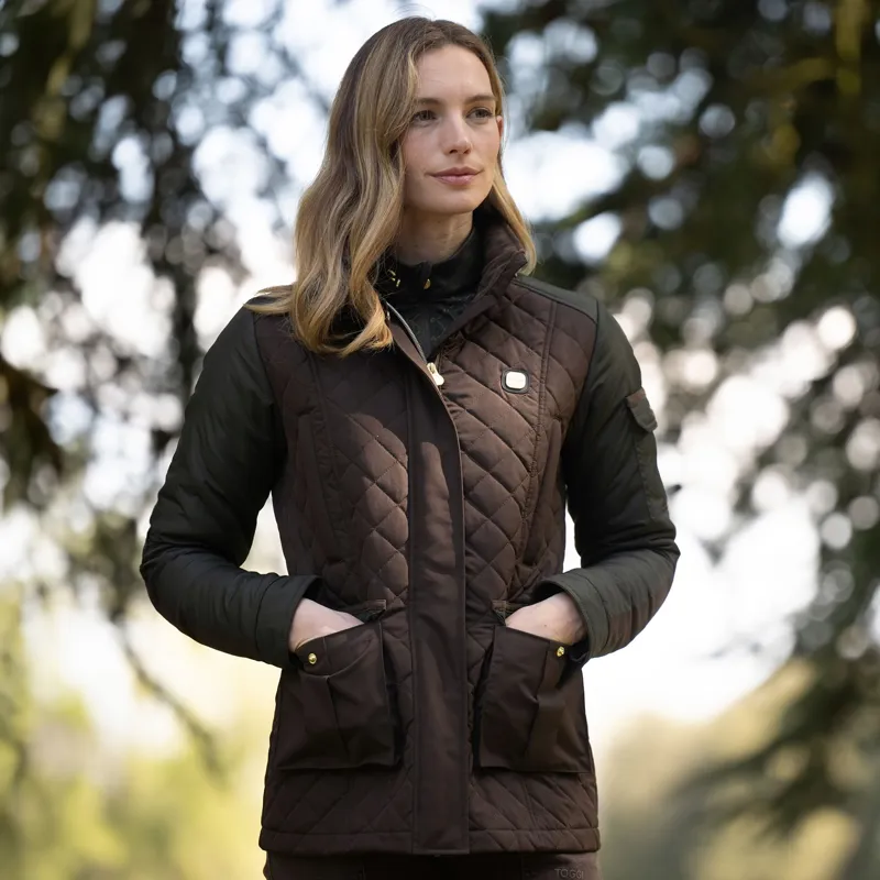 Toggi Holmes Women's Quilted Jacket - Chocolate/Dark Green-2