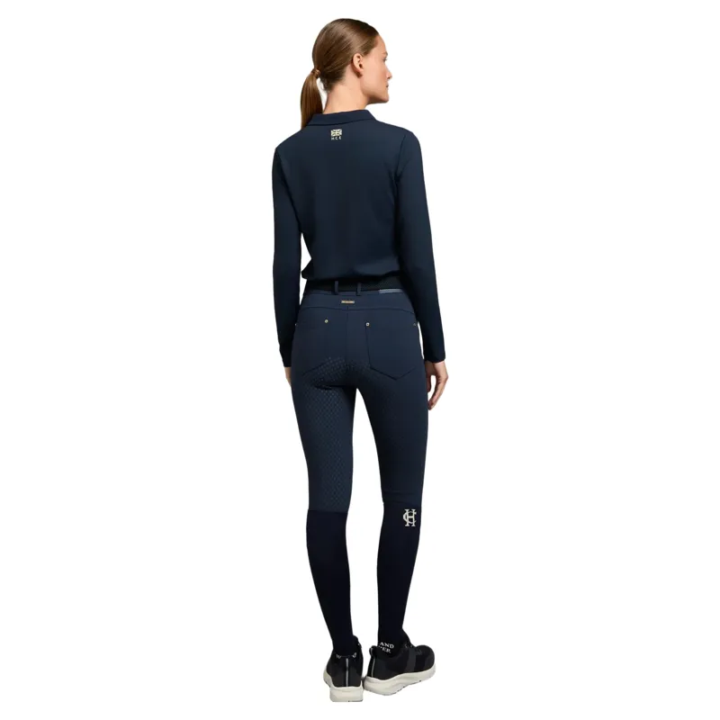 Holland Cooper Chiltern Long Sleeve Women's Polo Shirt - Ink Navy-5