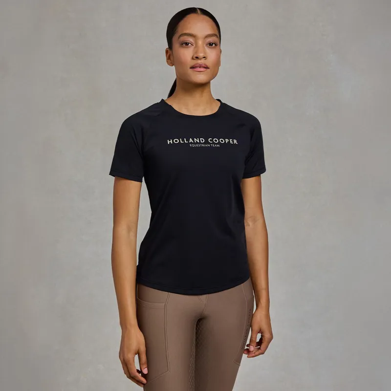 Holland Cooper Chiltern Womens Crew Neck T-Shirt - Black