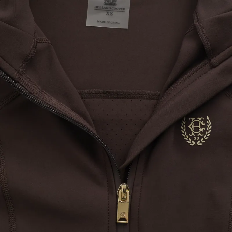 Holland Cooper Chiltern Womens Zip Training Top - Chocolate-1