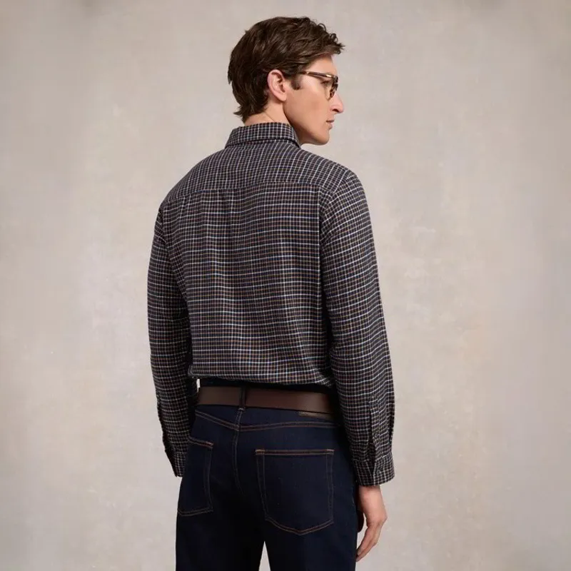 Holland Cooper Classic Men's Button Shirt - Cheltenham Check Navy-2