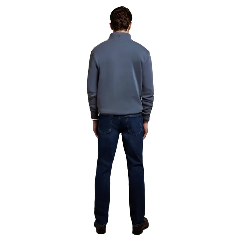 Holland Cooper Classic Men's Quarter Zip Sweatshirt - Denim Blue-4