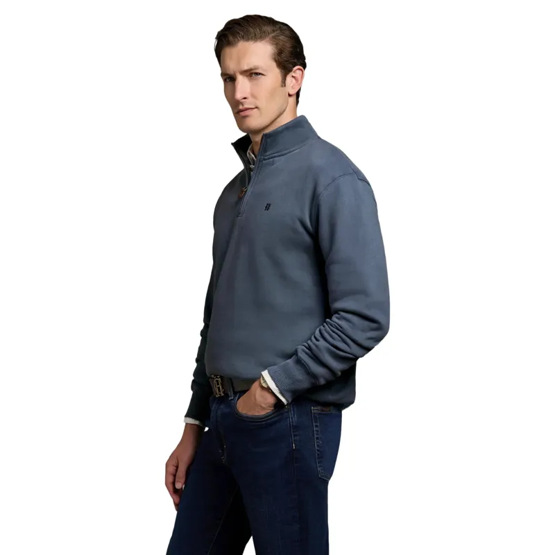 Holland Cooper Classic Men's Quarter Zip Sweatshirt - Denim Blue-2