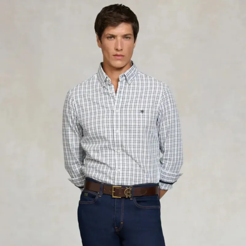 Holland Cooper Classic Men's Button Shirt - Cheltenham Check Blue